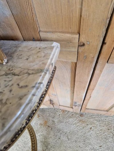 Antique Louis XVI Style Console Table with Marble Top