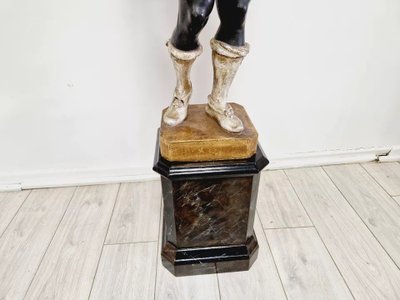 Venezianische Statue aus polychromiertem Holz, 19. Jh.