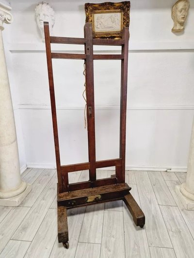 Antique French Painting Easel with Stand by Bonhomme Paris