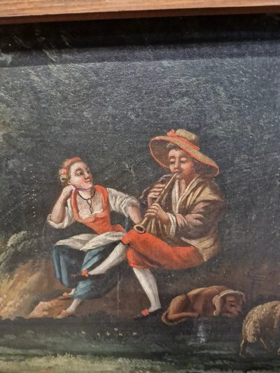 18th Century Double-Sided Oil Painting