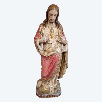 Antike religiöse Statue Jesus Heiliges Herz Kirche Skulptur