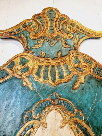 Huge Peacock Style Vintage Venetian Headboard