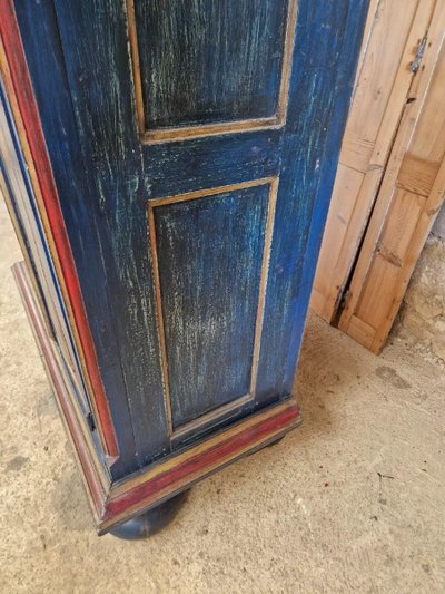 Antique German Painted Colonial Armoire