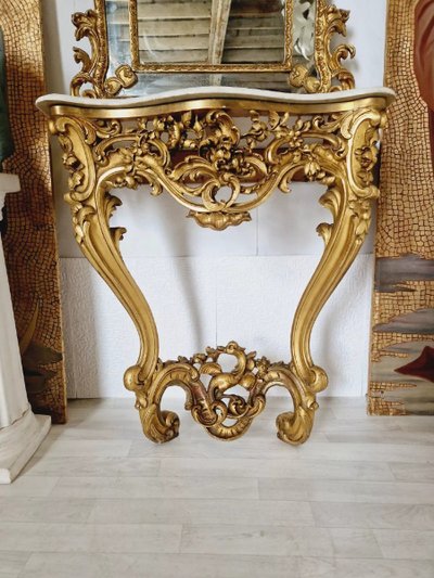 Antique French Rococo Console Table