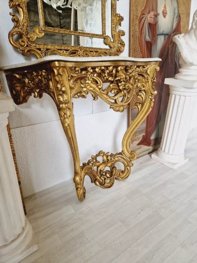 Table Console Rococo Antique, France