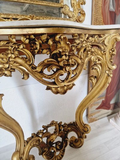 Antique French Rococo Console Table