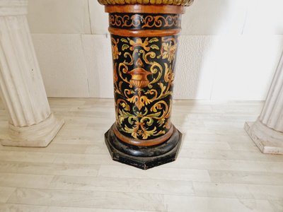 Antique 19th Century Majolica Planter Pot and Base