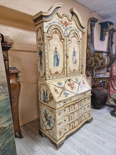 Antique Painted Cupboard Secretaire