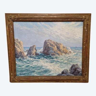 Antique French Oil Painting by Gauffriaud