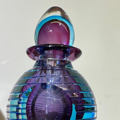 Murano glass sunken vase 1970s Flavio Poli . H 17 Perfume holder .