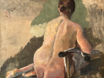 Back model, nude woman