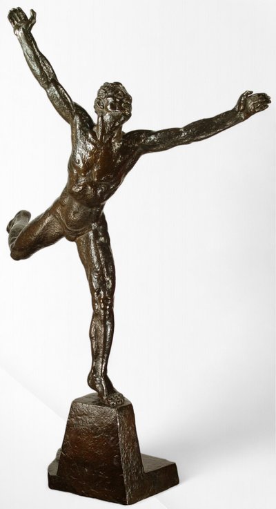 Scultura in bronzo dell'atleta Sokol di Jan Vítězslav Dušek