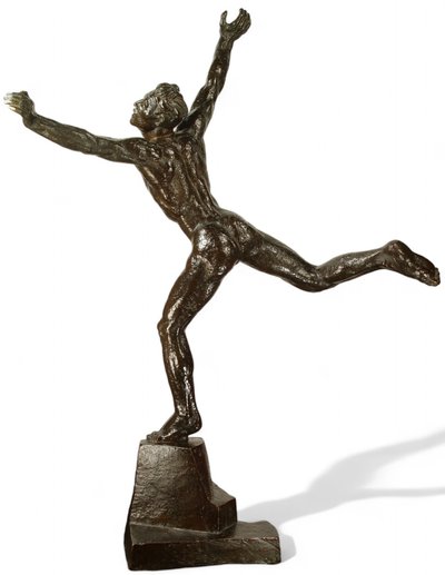 Scultura in bronzo dell'atleta Sokol di Jan Vítězslav Dušek