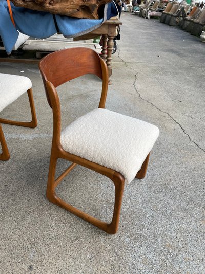 Baumann - Suite Of 6 Chairs Model Sledge Circa 1960