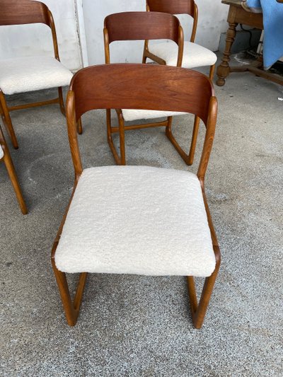 Baumann - Suite Of 6 Chairs Model Sledge Circa 1960