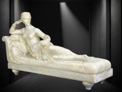 GRANDE SCULTURA DEL XIX SECOLO IN ALBATRA DA CANOVA (1757-1822) PAULINE BORGHÈSE