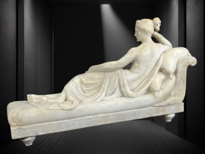 GRANDE SCULTURA DEL XIX SECOLO IN ALBATRA DA CANOVA (1757-1822) PAULINE BORGHÈSE