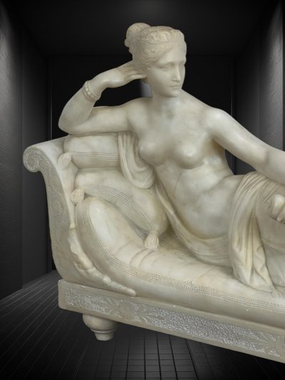 GRANDE SCULTURA DEL XIX SECOLO IN ALBATRA DA CANOVA (1757-1822) PAULINE BORGHÈSE