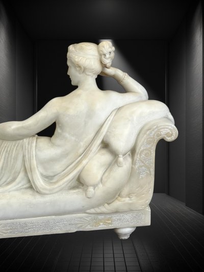 GRANDE SCULTURA DEL XIX SECOLO IN ALBATRA DA CANOVA (1757-1822) PAULINE BORGHÈSE