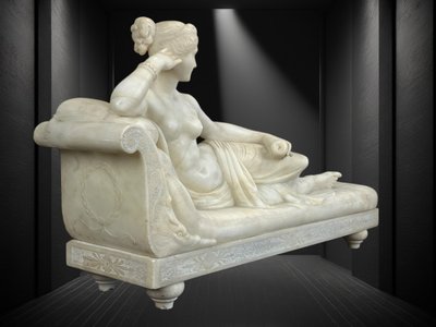 GRANDE SCULTURA DEL XIX SECOLO IN ALBATRA DA CANOVA (1757-1822) PAULINE BORGHÈSE