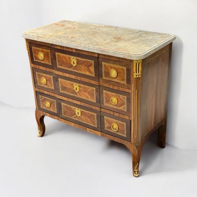 Commode D’époque Transition En Marqueterie Estampillée L Boudin (1735-1804)