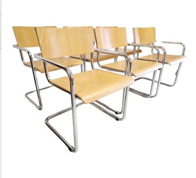 6 Chaises De Salle à Manger à La Manière De Marcel Breuer