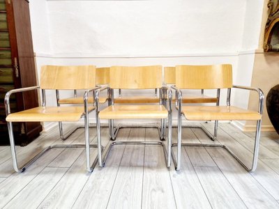 6 Chaises De Salle à Manger à La Manière De Marcel Breuer