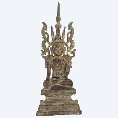 Buddha ornato di bronzo Jambupati.