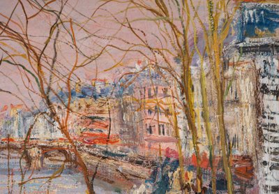 Serge Belloni (1925-2005), View of the Banks of the Seine, Oil on Wood, Circa 1960