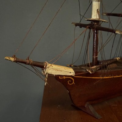 Maquette de bateau français trois-mâts XIXe Cancale