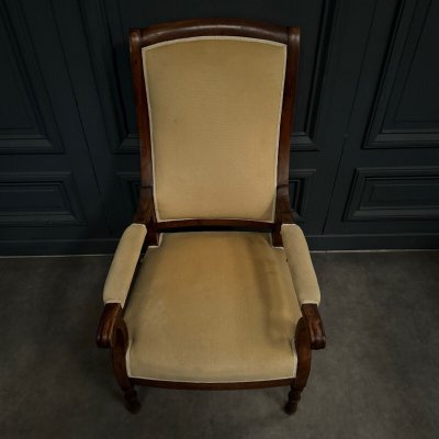 Fauteuil Voltaire à système en acajou XIXe