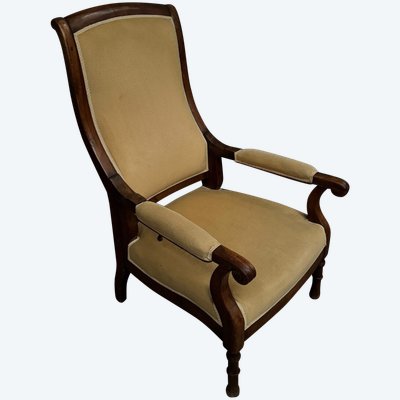 Fauteuil Voltaire à système en acajou XIXe