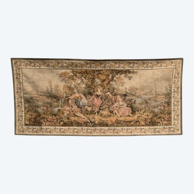 Tapisserie d'Aubusson XXe décor romantique