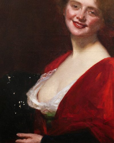 Charles Émile Auguste DURAND, dit CAROLUS-DURAN, Portrait de jeune femme souriant en décolleté