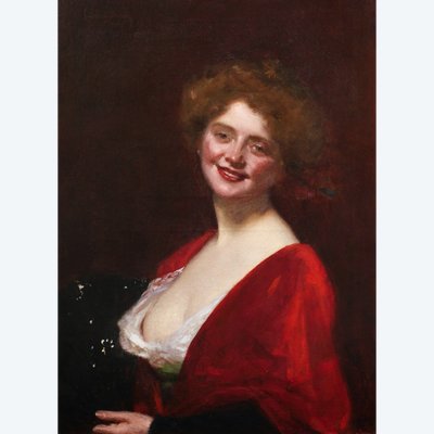 Charles Émile Auguste DURAND, detto CAROLUS-DURAN, Ritratto di giovane donna sorridente con scollatura profonda