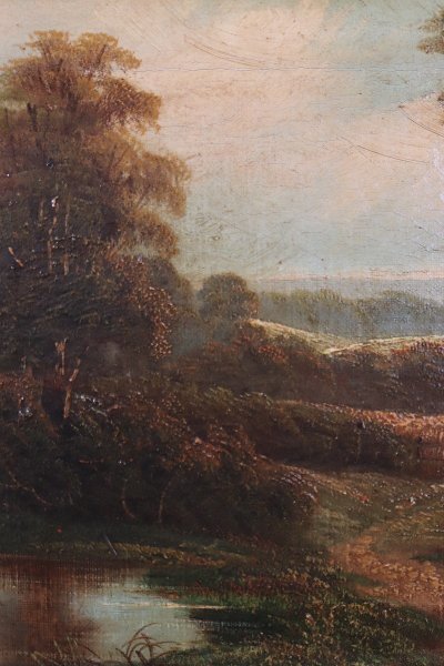 English Landscape, Oil Painting on Canvas, 19th Century