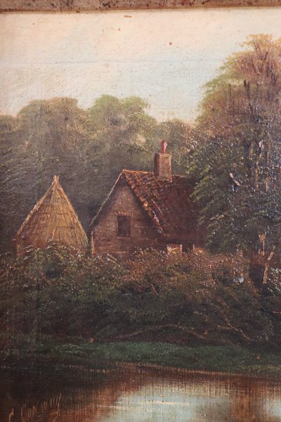 English Landscape, Oil Painting on Canvas, 19th Century