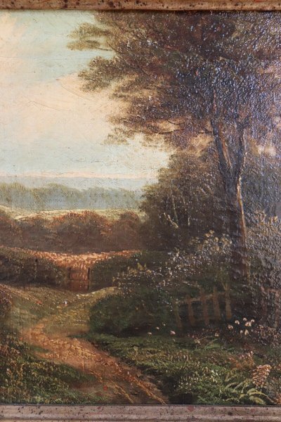 English Landscape, Oil Painting on Canvas, 19th Century