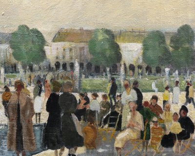 Attribué à Élie Anatole PAVIL, Le Parc des Tuileries animé