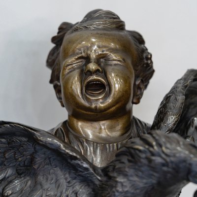 Sculpture - L'Enfant Au Coq , Adriano CECIONI (1838-1886) - Bronze