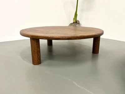 Pair of large modernist tripod coffee tables