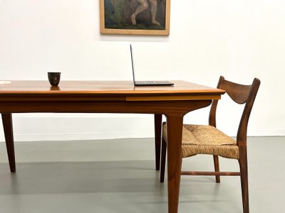 Scandinavian teak dining table, extendable