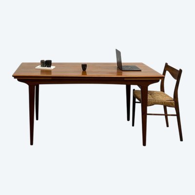 Scandinavian teak dining table, extendable