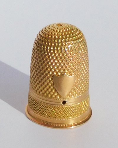 Shagreen Thimble Holder Box with Solid Gold Thimble Late 18th Early 19th Century