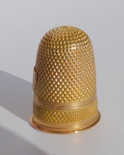 Shagreen Thimble Holder Box with Solid Gold Thimble Late 18th Early 19th Century