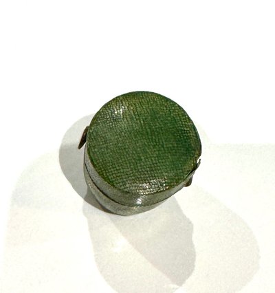 Shagreen Thimble Holder Box with Solid Gold Thimble Late 18th Early 19th Century