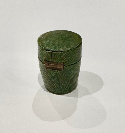 Shagreen Thimble Holder Box with Solid Gold Thimble Late 18th Early 19th Century