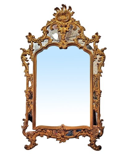 Large Gilded Mirror with St Louis XV Glazing Beads