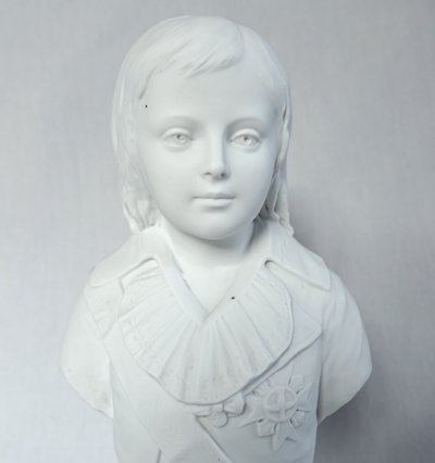 The Dauphin Louis XVII, royalist bust in porcelain biscuit - 32cm