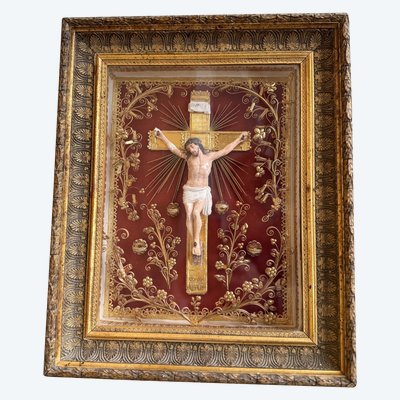 Grande Reliquiario Paperolles - Cristo in Croce - XIX Secolo